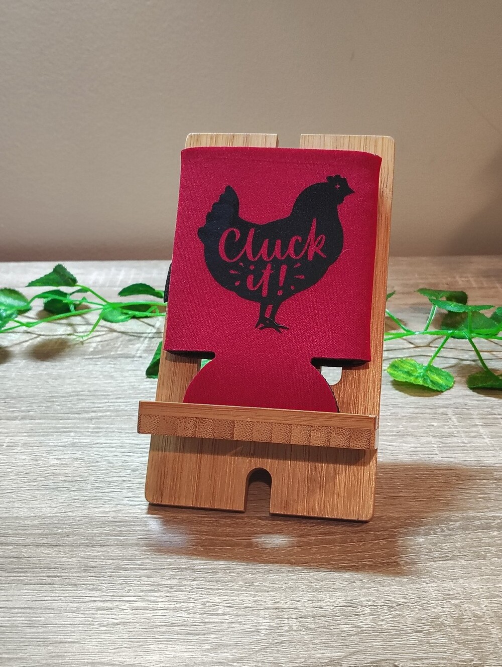 Handmade Red Koozie - Cluck It!